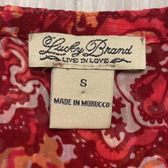 Lucky Brand Flowered, bottom tie shirt, Size Small - Picture 6 of 9